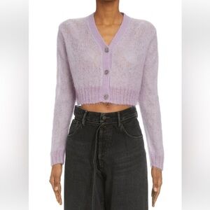 ACNE STUDIOS Kodilia Crop Mohair Blend Cardigan SMALL
